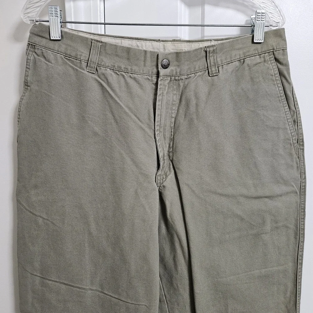 Columbia Pants Mens 34x32 Green Canvas Outdoor Utility Straight Leg GoGorpcore
